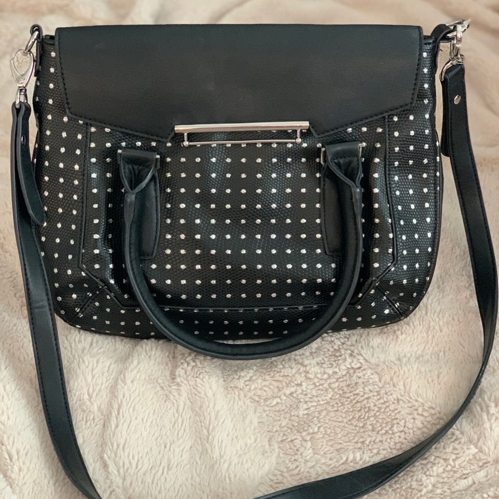 Danielle Nicole black and silver polka dot bag